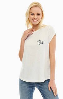 Хлопковая белая футболка c вышивкой Mustang