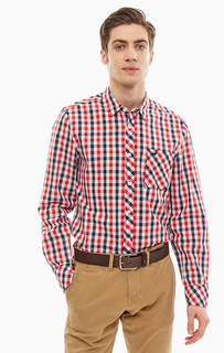 Хлопковая рубашка в клетку с карманом Mustang