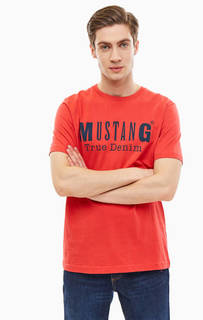 Красная футболка из хлопка Mustang