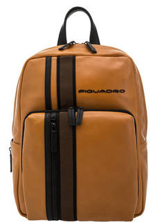 Кожаный рюкзак на двухзамковой молнии Piquadro