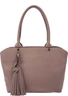 Розовая кожаная сумка с тремя отделами Labbra