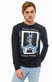 Черный хлопковый свитшот с ярким принтом Religion