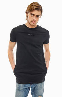 Удлиненная черная футболка с карманами Religion