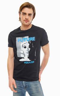 Черная хлопковая футболка с круглым вырезом Religion