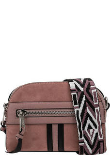 Розовая кожаная сумка с двумя отделами Labbra