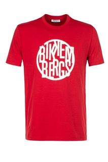 Красная хлопковая футболка с логотипом Dirk Bikkembergs
