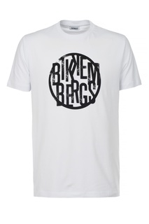 Белая футболка с логотипом Dirk Bikkembergs