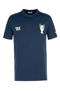 Синяя футболка с контрастными рисунками Dirk Bikkembergs