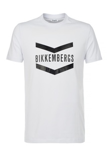 Белая хлопковая футболка с принтом Dirk Bikkembergs