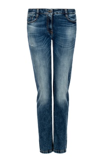 Голубые джинсы с эффектом потертости Dirk Bikkembergs