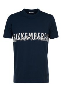 Синяя футболка с принтом Dirk Bikkembergs