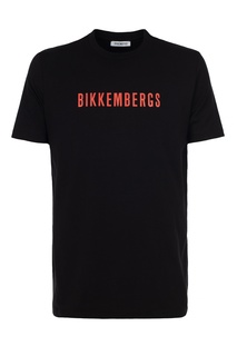 Черная футболка с логотипом Dirk Bikkembergs