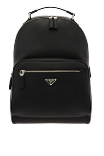 Кожаный рюкзак с треугольным логотипом Prada