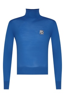 Синий джемпер с логотипом Prada