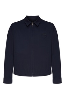 Синяя поплиновая куртка Prada