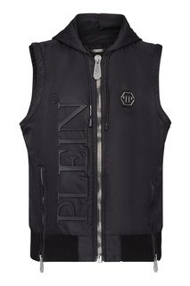 Черный жилет с капюшоном Philipp Plein