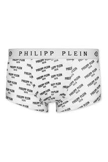 Белые трусы с логотипами Philipp Plein