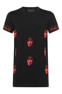 Черная футболка с черепами Philipp Plein