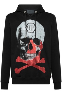Черное худи с принтом Philipp Plein