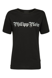 Черная футболка с кристаллами Philipp Plein