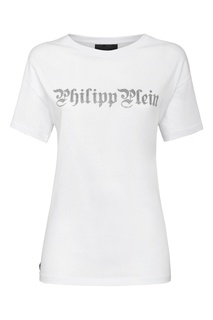 Белая футболка с кристаллами Philipp Plein