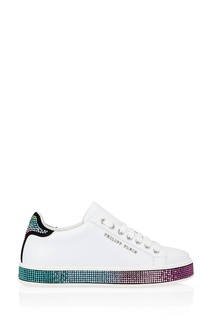 Белые кеды с кристаллами Philipp Plein
