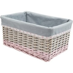 Корзина стеллажная Natural House Пудра, Д390 Ш270 В200, серый и розовый