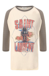Лонгслив из смеси хлопка и шерсти Saint Laurent