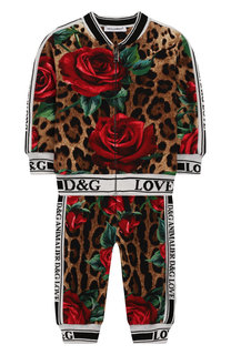 Комплект из хлопкового кардигана и брюк Dolce & Gabbana