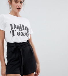 Свободные шорты с поясом Pull&Bear - Черный