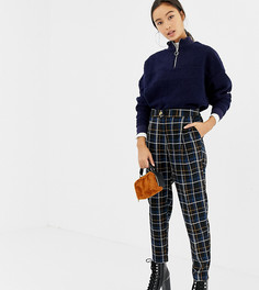Суженные книзу брюки в клетку New Look - Черный