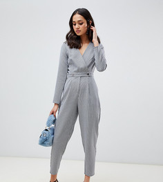 Комбинезон с узором гусиная лапка и пуговицами Miss Selfridge - Черный