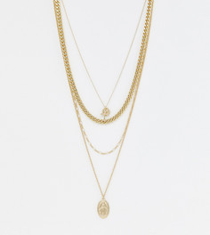 Золотистое многорядное ожерелье-цепочка Missguided - Золотой