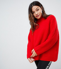 Водолазка в крупный рубчик Bershka - Красный