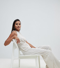 Плиссированный комбинезон с эффектом металлик Miss Selfridge - Золотой