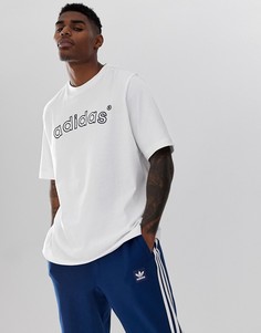 Белая футболка с вышитым логотипом в винтажном стиле adidas Originals FH7909 - Белый