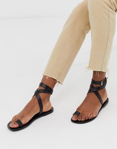 Кожаные сандалии ASOS DESIGN Finer - Черный