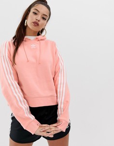 Укороченный розовый худи adidas Originals adicolor - Розовый
