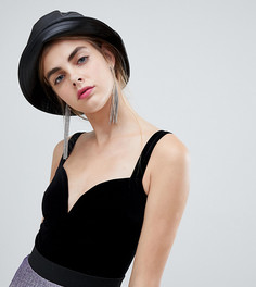 Бархатное боди с вырезом сердечком Bershka - Черный