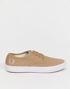 Светло-коричневые саржевые кроссовки Fred Perry Merton - Рыжий