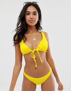 Желтые плавки бикини со сборками ASOS DESIGN - Желтый