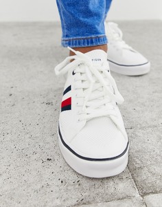 Белые легкие кроссовки с полосками и вставкой на заднике Tommy Hilfiger - Белый