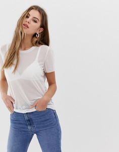 Сетчатая футболка Only Stina - Белый