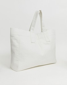 Белая большая сумка-тоут Weekday Recycled Edition - Синий