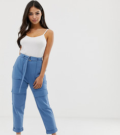 Джоггеры в стиле милитари с ремнем ASOS DESIGN Petite - Розовый