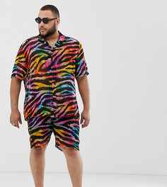 Комбинируемые разноцветные фестивальные шорты с тигровым принтом Jaded London - Мульти
