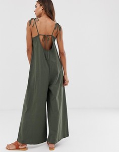 Комбинезон с завязками на спине ASOS DESIGN - Зеленый