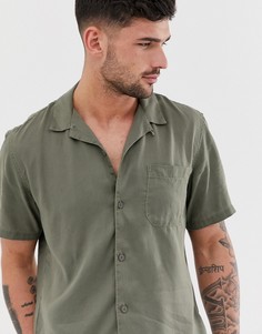 Рубашка цвета хаки с отложным воротником Pull&Bear Join Life - Зеленый