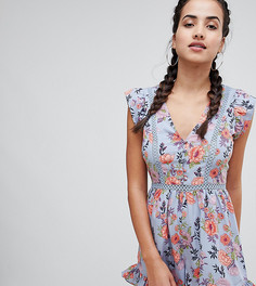 Ромпер с цветочным принтом PrettyLittleThing - Синий