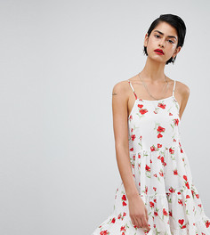 Свободное платье на бретельках с цветочным принтом Missguided - Красный